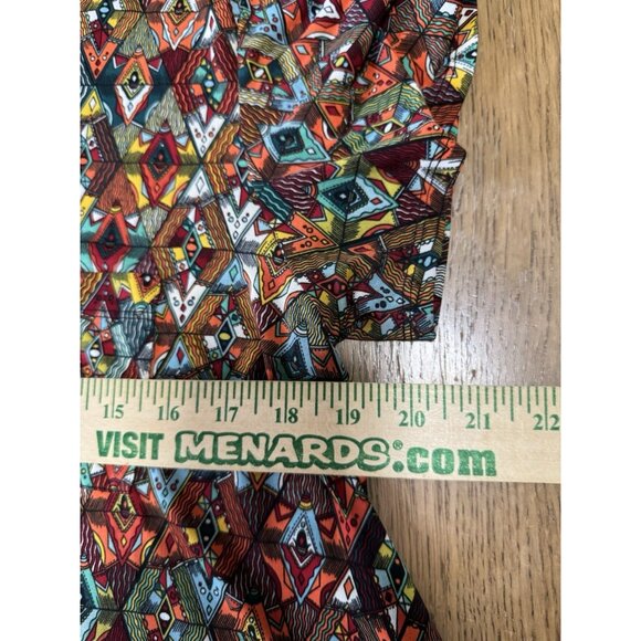 LulaRoe Aztec Midi Dress Size Medium Short Sleeve Stretch Colorful Artsy Classic - Picture 5 of 9